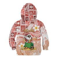 Hawaii Mele Kalikimaka Kid Hoodie Hula Santa Retro Style Red LT05 - Polynesian Pride