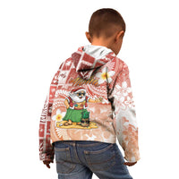Hawaii Mele Kalikimaka Kid Hoodie Hula Santa Retro Style Red LT05 - Polynesian Pride
