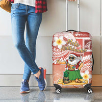 Hawaii Mele Kalikimaka Luggage Cover Hula Santa Retro Style Red - Polynesian Pride