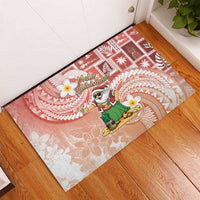Hawaii Mele Kalikimaka Rubber Doormat Hula Santa Retro Style Red - Polynesian Pride