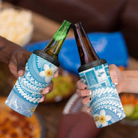 Hawaii Mele Kalikimaka 4 in 1 Can Cooler Tumbler Hula Santa Retro Style Blue - Polynesian Pride