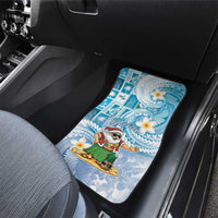 Hawaii Mele Kalikimaka Car Mats Hula Santa Retro Style Blue LT05 - Polynesian Pride