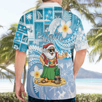 Hawaii Mele Kalikimaka Hawaiian Shirt Hula Santa Retro Style Blue LT05 - Polynesian Pride