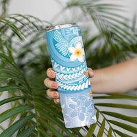 Hawaii Mele Kalikimaka Skinny Tumbler Hula Santa Retro Style Blue LT05 - Polynesian Pride