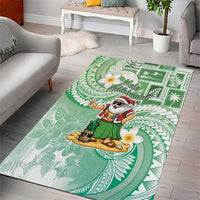 Hawaii Mele Kalikimaka Area Rug Hula Santa Retro Style Green LT05 - Polynesian Pride