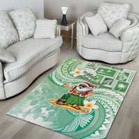 Hawaii Mele Kalikimaka Area Rug Hula Santa Retro Style Green LT05 - Polynesian Pride