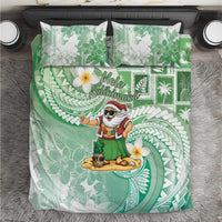 Hawaii Mele Kalikimaka Bedding Set Hula Santa Retro Style Green LT05 Green - Polynesian Pride