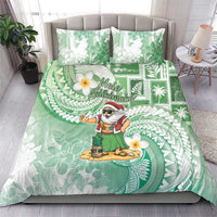 Hawaii Mele Kalikimaka Bedding Set Hula Santa Retro Style Green LT05 - Polynesian Pride