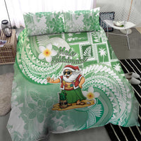 Hawaii Mele Kalikimaka Bedding Set Hula Santa Retro Style Green LT05 - Polynesian Pride