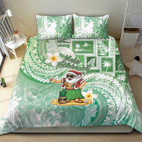Hawaii Mele Kalikimaka Bedding Set Hula Santa Retro Style Green LT05 - Polynesian Pride