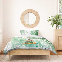 Hawaii Mele Kalikimaka Bedding Set Hula Santa Retro Style Green LT05 - Polynesian Pride
