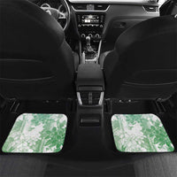Hawaii Mele Kalikimaka Car Mats Hula Santa Retro Style Green LT05 Set 2pcs - Back Green - Polynesian Pride