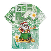 Hawaii Mele Kalikimaka Hawaiian Shirt Hula Santa Retro Style Green LT05 - Polynesian Pride