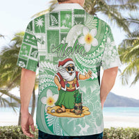 Hawaii Mele Kalikimaka Hawaiian Shirt Hula Santa Retro Style Green LT05 - Polynesian Pride