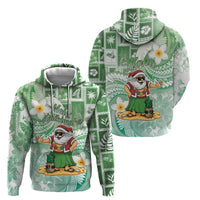 Hawaii Mele Kalikimaka Hoodie Hula Santa Retro Style Green - Polynesian Pride