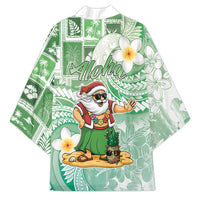 Hawaii Mele Kalikimaka Kimono Hula Santa Retro Style Green - Polynesian Pride