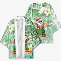 Hawaii Mele Kalikimaka Kimono Hula Santa Retro Style Green - Polynesian Pride