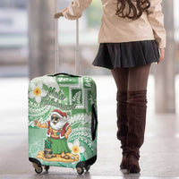 Hawaii Mele Kalikimaka Luggage Cover Hula Santa Retro Style Green - Polynesian Pride