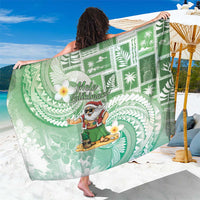 Hawaii Mele Kalikimaka Sarong Hula Santa Retro Style Green LT05 One Size 44 x 66 inches Green - Polynesian Pride