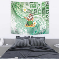 Hawaii Mele Kalikimaka Tapestry Hula Santa Retro Style Green - Polynesian Pride