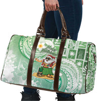 Hawaii Mele Kalikimaka Travel Bag Hula Santa Retro Style Green - Polynesian Pride