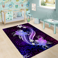 Galaxy Polynesian Pattern With Tropical Flowers Area Rug LT05 - Polynesian Pride