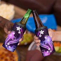 Galaxy Polynesian Pattern With Tropical Flowers 4 in 1 Can Cooler Tumbler