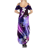 Galaxy Polynesian Pattern With Tropical Flowers Family Matching Summer Maxi Dress and Hawaiian Shirt LT05 - Polynesian Pride