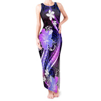 Galaxy Polynesian Pattern With Tropical Flowers Tank Maxi Dress LT05 Women Galaxy - Polynesian Pride