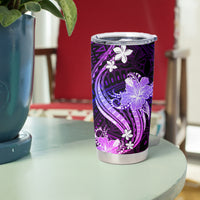Galaxy Polynesian Pattern With Tropical Flowers Tumbler Cup