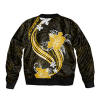 Gold Polynesian Pattern With Tropical Flowers Bomber Jacket LT05 - Polynesian Pride