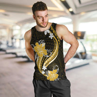 Gold Polynesian Pattern With Tropical Flowers Men Tank Top LT05 Gold - Polynesian Pride
