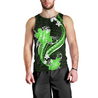 Green Polynesian Pattern With Tropical Flowers Men Tank Top LT05 - Polynesian Pride