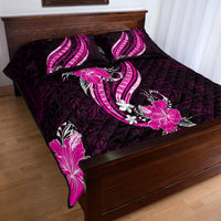 Pink Polynesian Pattern With Tropical Flowers Quilt Bed Set LT05 - Polynesian Pride