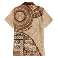 Samoa Siapo Pattern Simple Style Family Matching Short Sleeve Bodycon Dress and Hawaiian Shirt LT05 - Polynesian Pride