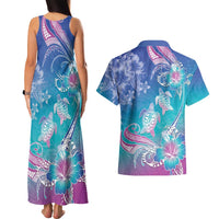 Polynesia Sea Turtle Couple Couples Matching Tank Maxi Dress and Hawaiian Shirt Love Is Life LT05 - Polynesian Pride