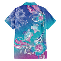 Polynesia Sea Turtle Couple Family Matching Short Sleeve Bodycon Dress and Hawaiian Shirt Love Is Life