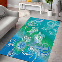 Polynesia Sea Turtle Couple Area Rug I Am Turtley In Love With You