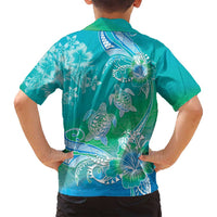 Polynesia Sea Turtle Couple Family Matching Tank Maxi Dress and Hawaiian Shirt I Am Turtley In Love With You