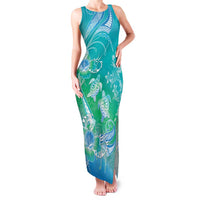 Polynesia Sea Turtle Couple Family Matching Tank Maxi Dress and Hawaiian Shirt I Am Turtley In Love With You