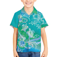 Polynesia Sea Turtle Couple Family Matching Tank Maxi Dress and Hawaiian Shirt I Am Turtley In Love With You