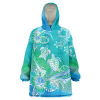 Polynesia Sea Turtle Couple Wearable Blanket Hoodie I Am Turtley In Love With You LT05 One Size Turquoise - Polynesian Pride