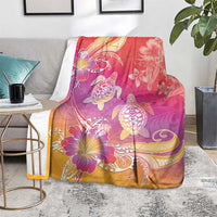 Polynesia Sea Turtle Couple Blanket One Soul One Love