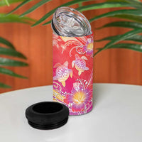Polynesia Sea Turtle Couple 4 in 1 Can Cooler Tumbler One Soul One Love