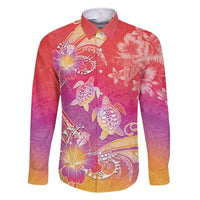 Polynesia Sea Turtle Couple Family Matching Short Sleeve Bodycon Dress and Hawaiian Shirt One Soul One Love