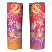 Polynesia Sea Turtle Couple Skinny Tumbler One Soul One Love