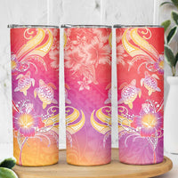 Polynesia Sea Turtle Couple Skinny Tumbler One Soul One Love