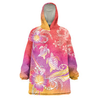 Polynesia Sea Turtle Couple Wearable Blanket Hoodie One Soul One Love LT05 One Size Red - Polynesian Pride