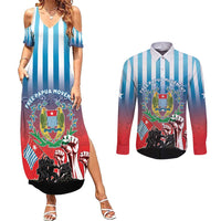 Personalised Free West Papua Couples Matching Summer Maxi Dress and Long Sleeve Button Shirt One People One Soul Unique Style - Polynesian Pride