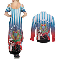 Personalised Free West Papua Couples Matching Summer Maxi Dress and Long Sleeve Button Shirt One People One Soul Unique Style - Polynesian Pride